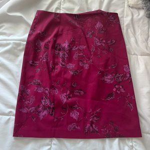 Pink & Purple Floral Midi Skirt (S) (Express)